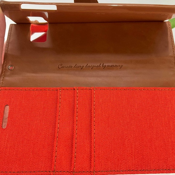 Goospery Wallet Case For Samsung Galaxy S6 edge+, Orange - Picture 7 of 8